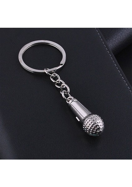 Yaratıcı Müzik Mikrofon Sarkık Anahtarlık Anahtarlık Anahtar Zincirleri Yüzük fiyatları