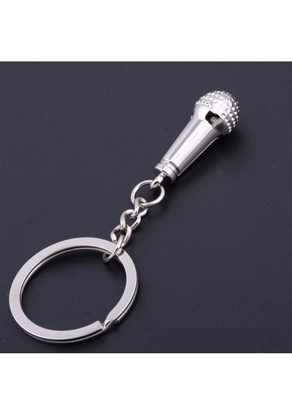 Yaratıcı Müzik Mikrofon Sarkık Anahtarlık Anahtarlık Anahtar Zincirleri Yüzük fırsatları