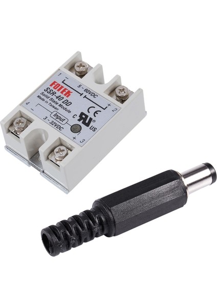 16 Adet Aksesuar: 1 Adet Tek Fazlı Solid State Röle Dc-Dc SSR-40DD 40A DC3-32V DC5-60V ve 15 Adet Erkek Lehim Dcdizüstü Bilgisayar Adaptörü Jack (Yurt Dışından)