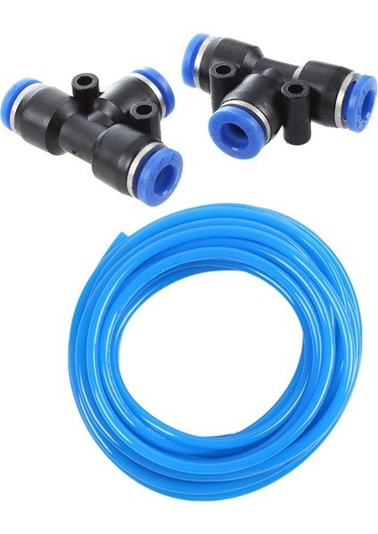 5 Adet 6mm - 6mm T Tarzı Tek Presli Bağlantı Elemanları Hızlı Bağlantılar ve 1x Poliüretan Pu Hava Kompresörü Hortum Tüpü 7 Metre 6mm x 4mm Kraliyet Mavisi fiyatları