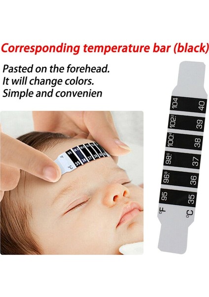 6x Bebek Çocuk Çocuk Alın Baş Şerit Ateş Termometre Tature Test Sticker