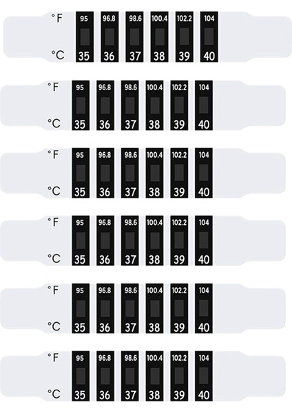 6x Bebek Çocuk Çocuk Alın Baş Şerit Ateş Termometre Tature Test Sticker fiyatları