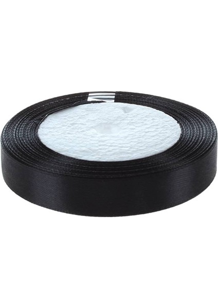1 Rulo Ipek Saten Kurdele 15MM Düğün Partisi Için 22 Metre (Siyah)(Yurt Dışından)