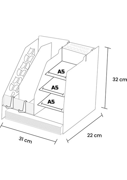 Evrak Rafı Ahşap Organizer Masa Üstü Düzenleyici Pembe fiyatları