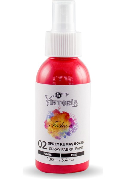 Sprey Kumaş Boyası Kokusuz Pembe Renk 100 ml Canlı ve Su Bazlı