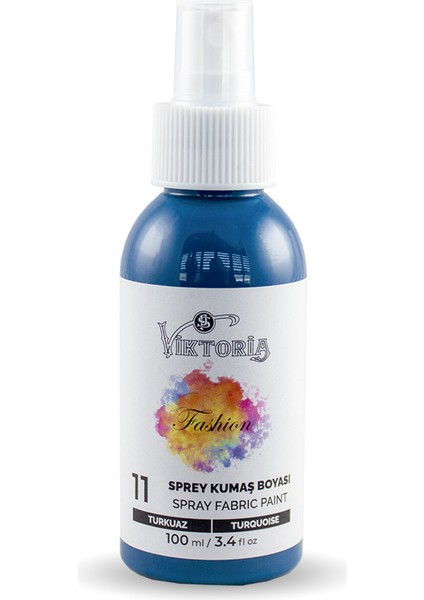 Turkuaz Sprey Kumaş Boyası Canlı Renkler 100 ml Kendi Tarzınızı Yaratın