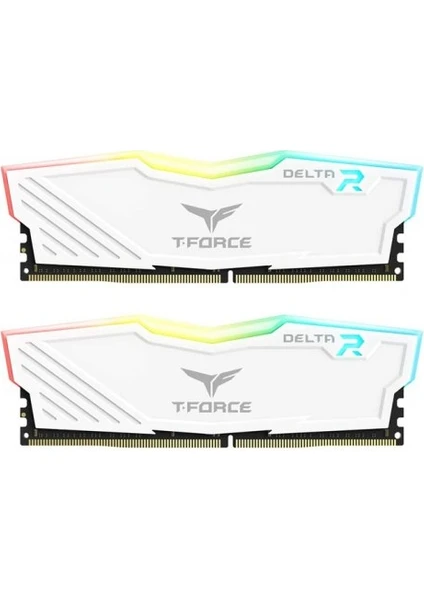 T-Force Delta Rgb White 16GB (2X8GB) 3600MHZ CL18 Ddr4 Gaming Ram (TF4D416G3600HC18JDC011)