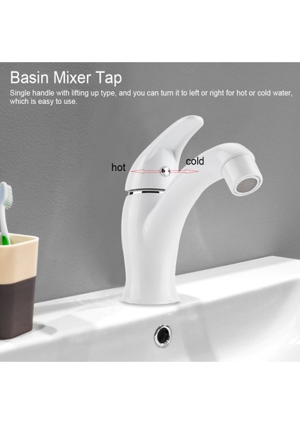 Banyo Havzası Mutfak Lavabo Için Plastik Tek Kolu Mikser Musluk Soğuk / Sıcak Su Musluk