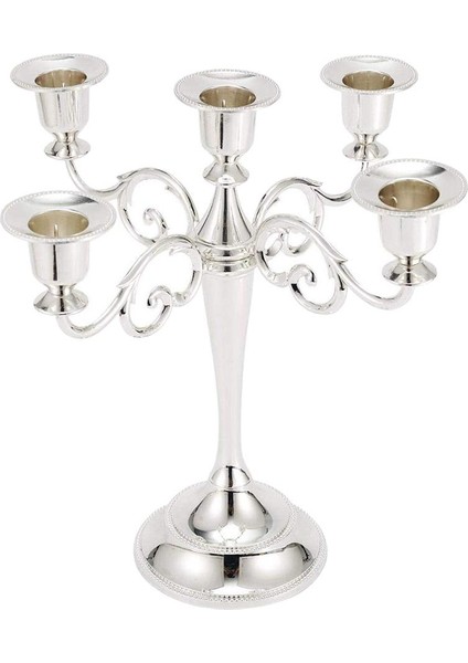 5-Mum Metal Şamdan Şamdan 10 '' Mumluk Mum Standı Bronz modelleri