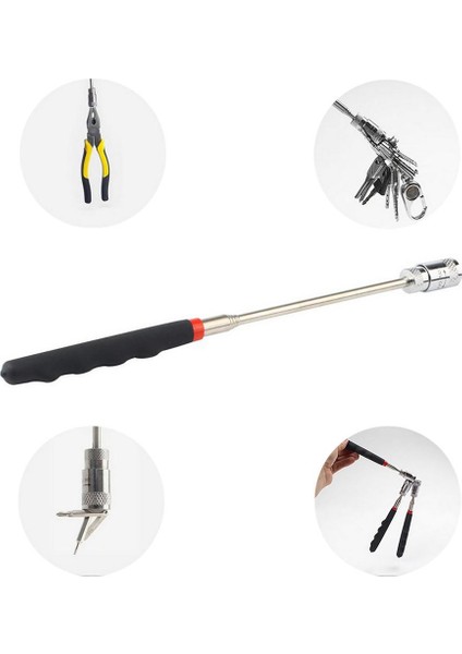 LED Işık Klip Aracı ile Teleskopik Manyetik Pick Up Picker Araçları Mıknatıs Kalem(Yurt Dışından)