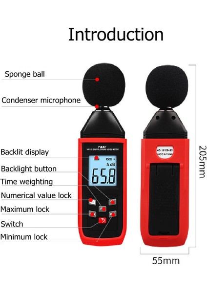 Taşınabilir Mini LCD Dijital Ses Seviyesi Ölçer Gürültü Ölçüm Cihazı Desibel Izleme Test Cihazı 30-130DB - indirimleri