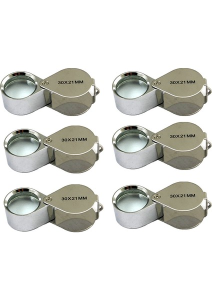 6 Adet Mini 30X21MM Kuyumcu Kuyumcu Takı Büyüteç Büyüteç Kutusu ile Gümüş