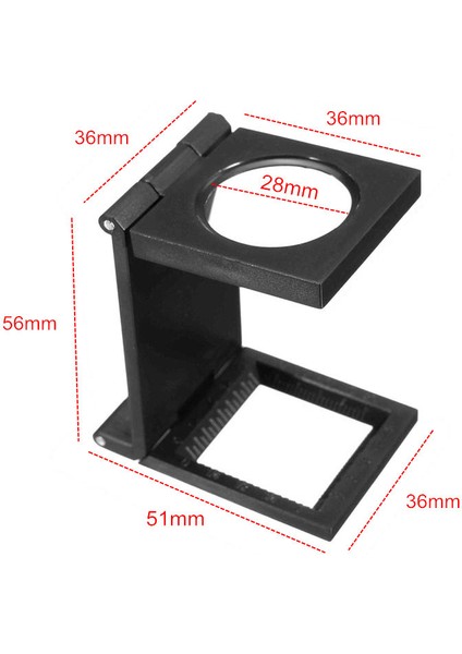 Pratik 10X 28MM Mini Mikroskop Ölçekli Katlanır Büyüteç Büyüteç
