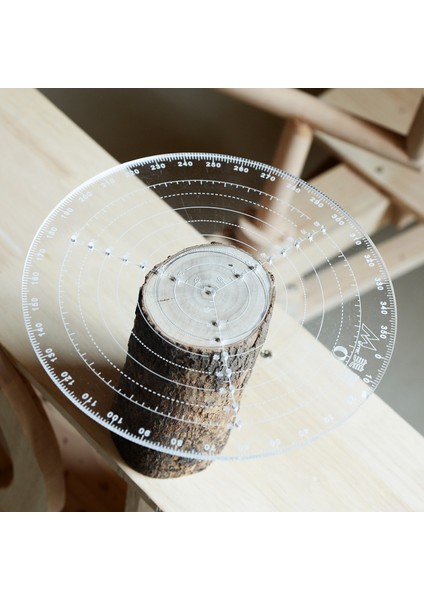 200MM / 300MM Merkez Bulucu Işaretleme Aracı Ahşap El Sanatları Için Şeffaf Akrilik Çizim Daireleri