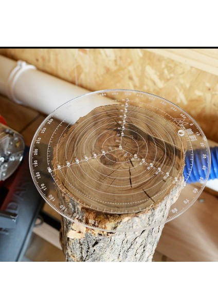 200MM / 300MM Merkez Bulucu Işaretleme Aracı Ahşap El Sanatları Için Şeffaf Akrilik Çizim Daireleri indirimleri