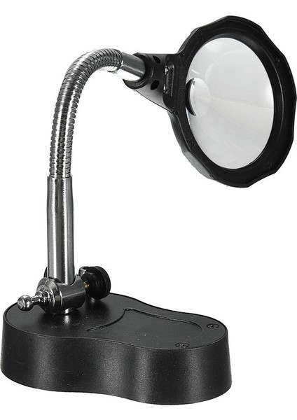 LED Büyüteçli Büyüteç Camı, Stand Üzerinde Işıklı Kelepçe Kolu Eller Serbest Siyah indirimleri