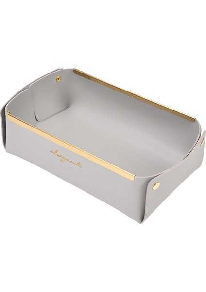 Pu Vale Tepsi Entryway Saklama Kutusu Organizatörler Konteyner Açık Gri fiyatları