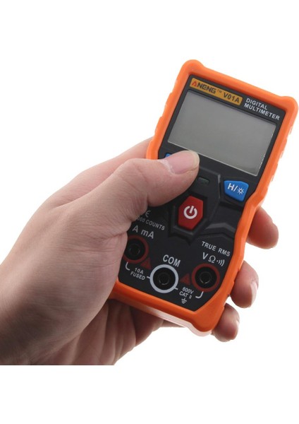 Aneng V01A Dijital True Rms Multimetre Test Cihazı Ncv Veri Tutma ile Automotriz Multimetre Otomatik Ayarlama LCD Arka Işık + El Feneri - Turuncu (Turuncu) fiyatları