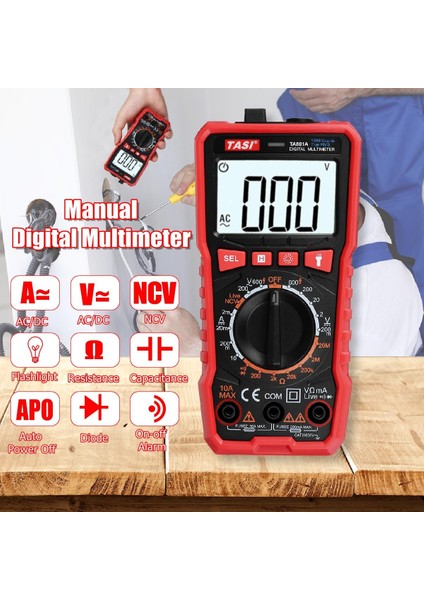 Prtable Dijital LCD Multimetre Voltmetre Ampermetre Volt Test Cihazı Ac/dc Voltaj Transistör Test Cihazı TA801A -