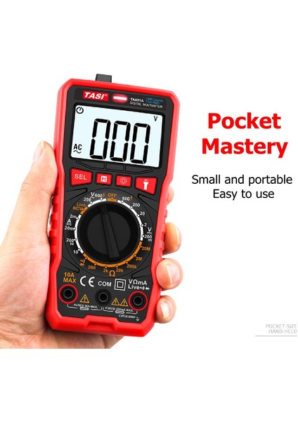 Prtable Dijital LCD Multimetre Voltmetre Ampermetre Volt Test Cihazı Ac/dc Voltaj Transistör Test Cihazı TA801A -