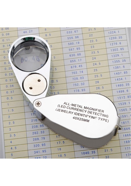 Aracı 40X25MM LED Cep Büyüteç Kuyumcu Aracı Gözlük Camı Döngü Lens Büyüteç Büyüteç ve Uv fırsatları