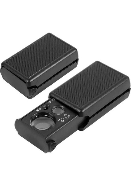 Takı Büyüteç Mini 30X / 60X Çift Lensli Çanta Takısı, LED Uv Işıklı Çekme Tipi Cam(Yurt Dışından)