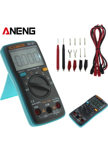 Yeni Araç Aneng AN8002 Dijital True Rms 6000 Sayımlar Multimetre Ac/dc Akım Gerilim Frekans Direnç Sıcaklık Test Cihazı ℃/℉ + Test Ucu Seti