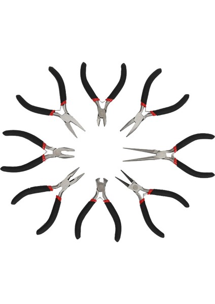 Mücevher Yapımı İçin Boncuklu Mini Pense Alet Takımı Seti - Siyah (Yurt Dışından)