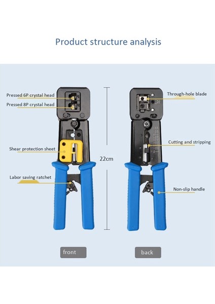 RJ45 Sıkma Aracı Ağ Onarım Araçları Cat5 CAT5E Cat6'dan Geçiyor fırsatları
