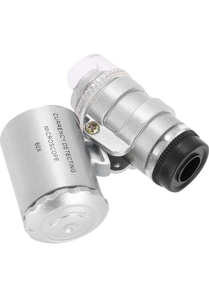 LED Işık ile 60X Mini Mikroskop Cep Büyüteç Büyüteç Büyüteç