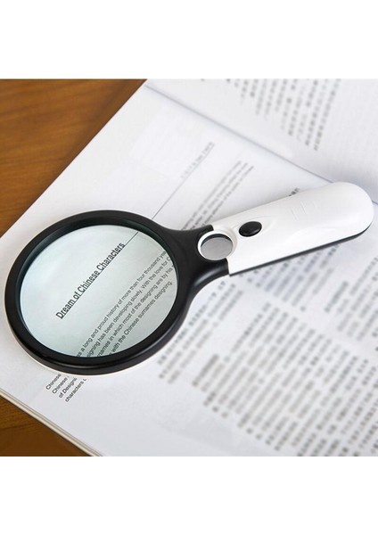 Sway Çift Ayna El Büyüteç Büyüteç Okuma Büyüteç 3 LED Işık ile fırsatları