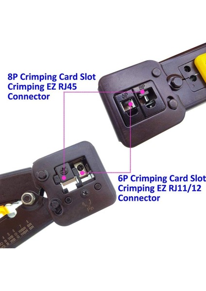 CAT5E/CAT6 Için Sıkma Aleti RJ11/RJ12THROUGH Delik Hasır Tel Pense RJ45 Sıkma Aleti Kiti