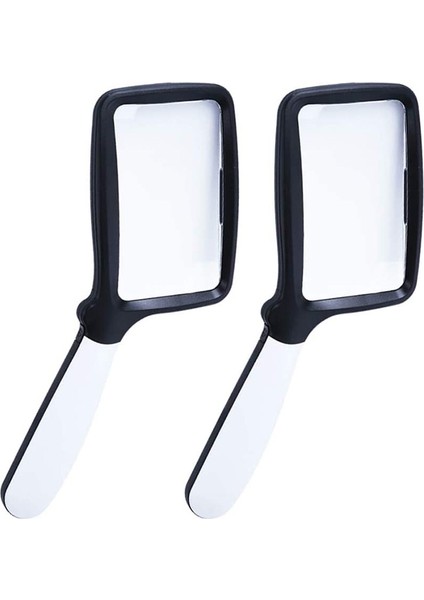 2'li Paket El Sayfa Büyüteç Katlanır Okuma Büyüteç Işıklı 2x 5 LED Işıklı Büyüteçli