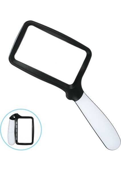 2'li Paket El Sayfa Büyüteç Katlanır Okuma Büyüteç Işıklı 2x 5 LED Işıklı Büyüteçli fırsatları