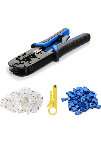 Ez RJ45 Sıkma Aleti RJ45 / RJ12 Konvansiyonel ve Sondan Geçişli Konnektörler Için Düz Geçişli(Yurt Dışından)