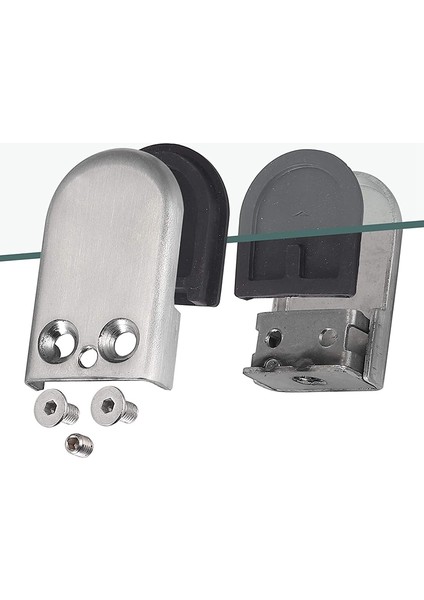 Cam Kelepçe 4x Paslanmaz Çelik 304 Cam Klips Kelepçe Cam Braket 8mm Cam 40MM Çubuk - Gümüş fırsatları