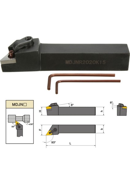 Pratik MDJNR2020K15 20X125MM Cnc Torna DNMG1504 Için Anahtarlı Takım Tutucu Torna
