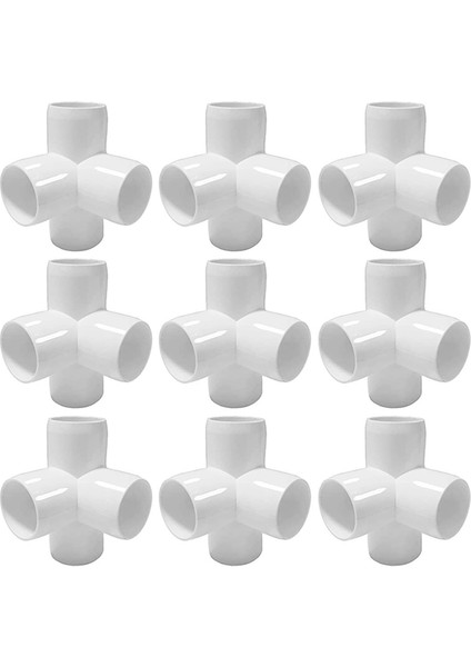 4WAY 1/2 In Tee Pvc Montaj Dirseği - Ağır Hizmet Tipi Pvc Niture Yapın - Pvc Yarım Inç Dirsek Parçaları [12'li Paket]