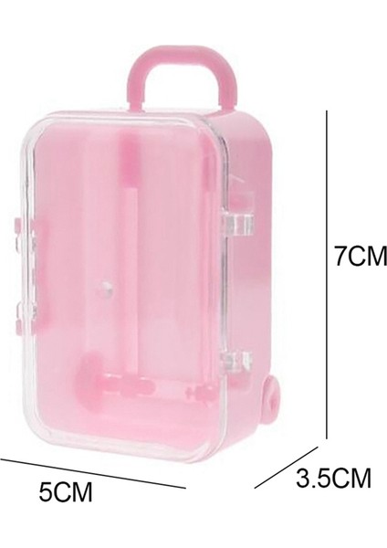 Pembe Mini Rulo Seyahat Bavul Şeker Kutusu Kişilik Yaratıcı Düğün Şeker Kutusu Bagaj Arabası Durumda Şeker Oyuncak Küçük Saklama Kutusu
