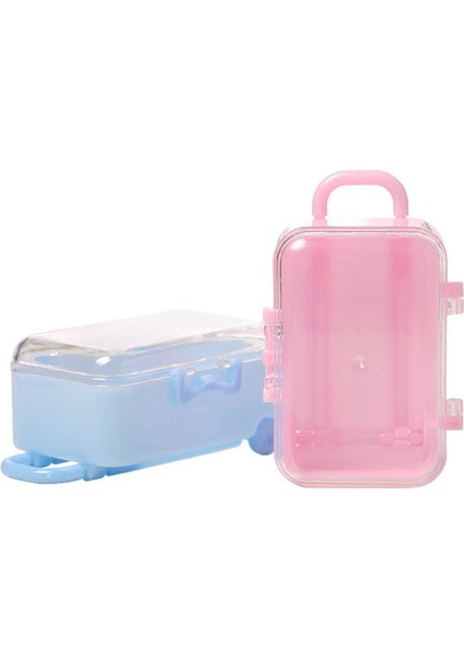 Pembe Mini Rulo Seyahat Bavul Şeker Kutusu Kişilik Yaratıcı Düğün Şeker Kutusu Bagaj Arabası Durumda Şeker Oyuncak Küçük Saklama Kutusu