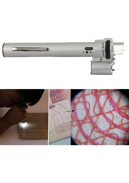 Yeni Gümüş 100X Cep Için Mikroskop LED Işık Takı Büyüteç 10X Lens Büyüteç Cam Izle Onarım Aracı