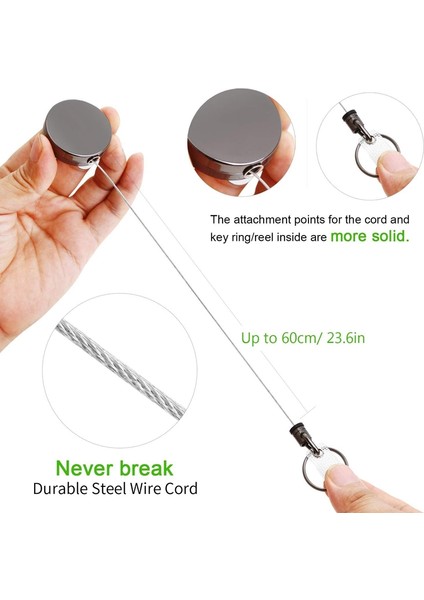 2'li Paket Mini Ağır Hizmet Tipi Geri Çekilebilir Rozet Tutucu Makarası, Kemer Klipsi ile Metal Kimlik Kartı Tutacağı Isim Kartı Anahtarlık Için Anahtarlık (Küçük Parlak Siyah) indirimleri