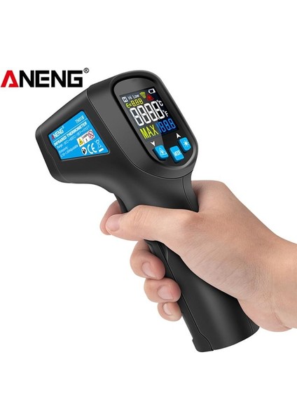 Aneng -50～400℃ /600℃ 12:1 El Tipi Dijital Temassız Endüstriyel Kızılötesi Termometre (Insanlar Için Değil)