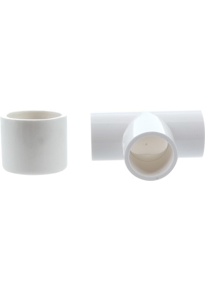 Srıwen 2020 10 Adet 20MM Beyaz Pvc Su Boru Ek Parçaları: 5 Adet Slip End Caps Kapakları ve 5 Adet Tee 3 Yollu Su Borusu Tüp Adaptör Konnektörleri(Yurt Dışından)