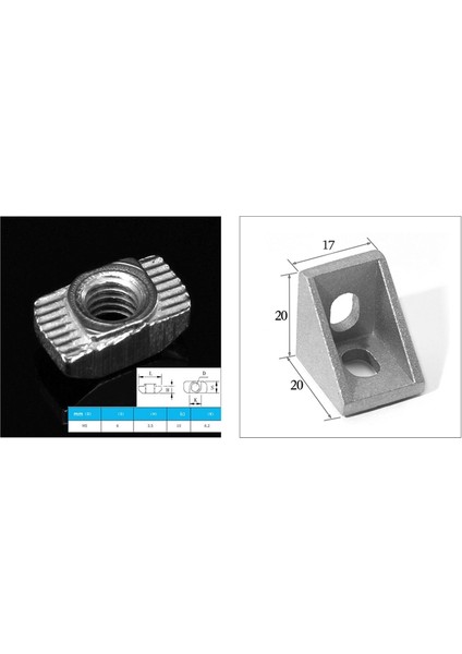 200 Adet Konnektör: 100 Adet 2020 Köşe Braket Yuvası 6 Köşe Açı L Braket Konnektör & 100 Adet M5 Çekiç Somun Konnektör T Bağlantı Elemanı Sürgülü Somun fiyatları