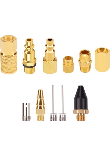 Lastik Şişirme Iğneleri ile 22 Adet 1/4 Inç Npt Hava Üfleme Parçaları Kiti Chuck Hava Kompresörü Bağlayıcı Bağlayıcılar ve Fişler Hortum Ek Parçası Tamir Takımı fırsatları