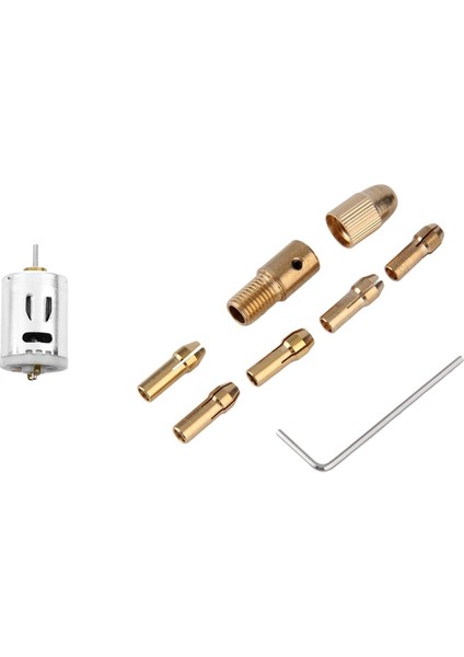8 Adet 0.5-3mm Küçük Elektrikli Matkap Ucu Collet Mini Büküm Aynası Alet Kiti ve 1x Dc 12V 1-1.2A 15000RPM Yüksek Torklu Elektrik Motoru Dıy Araba Oyuncaklar Için