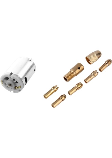 8 Adet 0.5-3mm Küçük Elektrikli Matkap Ucu Collet Mini Büküm Aynası Alet Kiti ve 1x Dc 12V 1-1.2A 15000RPM Yüksek Torklu Elektrik Motoru Dıy Araba Oyuncaklar Için