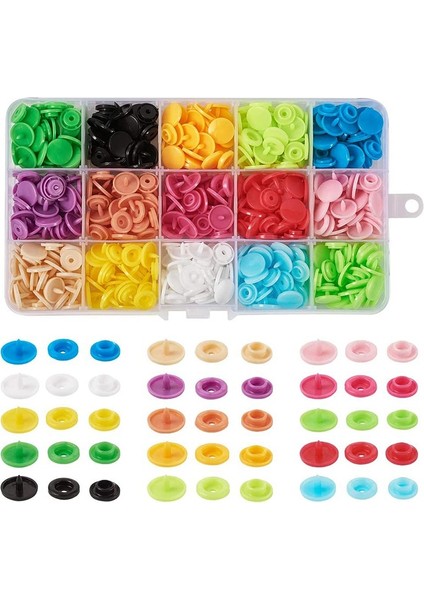 Çıtçıt Seti Plastik Çıtçıt Düğmeler Bağlantı Elemanı Setter Pense Alet Seti, Saklama Kutusu Organizatör ile Dikiş Işçiliği Için
