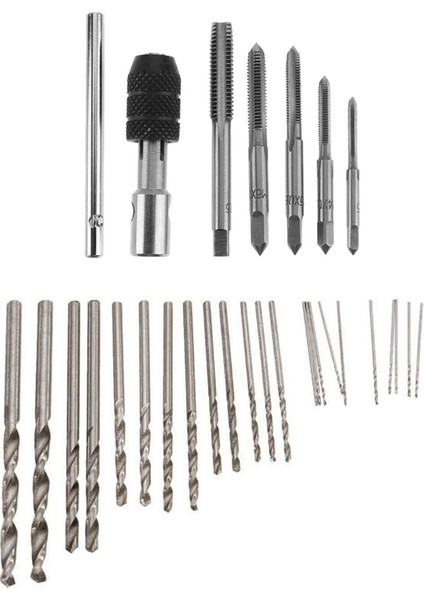6 Adet T Tipi Makine El Vidası Dokunun Anahtarı M3/m4/m5/m6/m8 Dokunun Kalıp Seti Düz Yivli Vida ve 25 Adet 0.5-3.0mm Minyatür Düz Şaft Küçük Büküm Matkap Seti(Yurt Dışından)